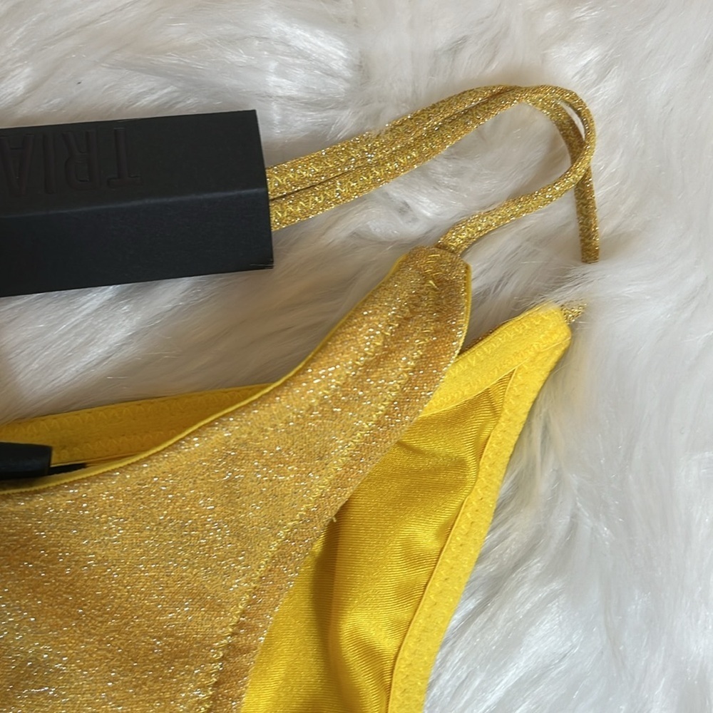 Triangl Swimwear Yellow Glitter String Bikini Bottom - Picture 4 of 12